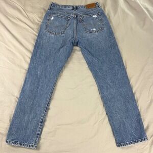LEVI'S 501XX Selvedge Redline Jeans Womens Size 27x28 Button Fly Blue Distressed